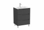 Roca Aleyda Matt Black 600mm 3 Drawer Vanity Unit & Basin with Legs