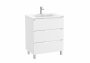 Roca Aleyda Matt White 700mm 3 Drawer Vanity Unit & Basin with Legs