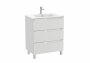 Roca Aleyda Pebble Grey 700mm 3 Drawer Vanity Unit & Basin with Legs