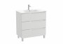 Roca Aleyda Pebble Grey 800mm 3 Drawer Vanity Unit & Basin with Legs