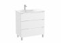 Roca Aleyda Matt White 800mm 3 Drawer Vanity Unit & Left Hand Basin with Legs