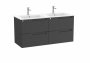 Roca Aleyda Matt Black 1200mm 2 Drawer Vanity Unit & Basin