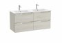 Roca Aleyda White Wood 1200mm 2 Drawer Vanity Unit & Basin