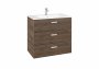 Roca Victoria Basic Unik Cedar 800mm Basin Unit with 3 Drawers