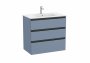 Roca The Gap Matt Blue 800mm 3 Drawer Vanity Unit with Basin