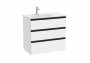 Roca The Gap Matt White 800mm 3 Drawer Vanity Unit with Left Hand Basin