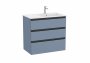 Roca The Gap Matt Blue 800mm 3 Drawer Vanity Unit with Right Hand Basin