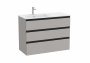 Roca The Gap Matt Grey 1000mm 3 Drawer Vanity Unit with Left Hand Basin