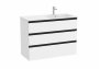 Roca The Gap Matt White 1000mm 3 Drawer Vanity Unit with Right Hand Basin