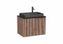 Roca Horizon 715mm Vanity Unit with Black Marble Countertop and View Over Countertop Basin