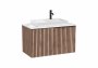 Roca Horizon 910mm Vanity Unit with White Marble Countertop and View Over Countertop Basin