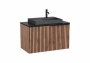 Roca Horizon 910mm Vanity Unit with Black Marble Countertop and View Over Countertop Basin