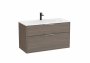 Roca Optica 1000mm Dark Oak Vanity Unit with 2 Drawers & Stonex Basin