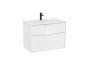 Roca Optica 800mm Matt White Vanity Unit with 2 Drawers & Stonex Basin