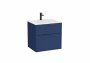 Roca Optica 600mm Steel Blue Vanity Unit with 2 Drawers & Stonex Basin