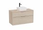 Roca Optica 1000mm Light Ash Vanity Unit with 2 Drawers & Matching Countertop