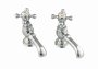 Silverdale Victorian Bath Pillar Taps - Chrome