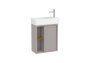 Roca Tura 550mm Compact Vanity Unit with 1 Door, Side Shelf and Basin - Light Noble Grey