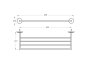 Vitra Origin 600mm Triple Towel Rail - Chrome