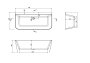 Scudo Porto 1700 x 800mm Back-to-Wall Bath - Gloss White