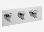 Vado Tablet Horizontal Concealed 3 Outlet 3 Handle Thermostatic Shower Valve with Knurled Handles