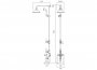 Booth & Co. Axbridge Cross 3 Outlet Exposed Shower Column with Bath Spout - Chrome
