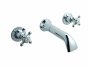 BC Designs Victrion Crosshead 3 Hole Wall Mounted Basin Mixer