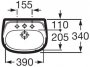 Roca Laura 450mm Cloakroom Basin 2 Tap Holes