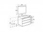 Roca The Gap Arctic Grey 800mm 3 Drawer Vanity Unit with Right Handed Basin and Eidos LED Mirror