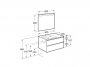 Roca The Gap Nordic Ash 800mm 2 Drawer Vanity Unit with Left Handed Basin and Eidos LED Mirror