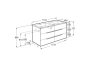 Roca Victoria-N 1200mm Vanity Unit with Six Drawers & Double Basin - Walnut