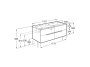 Roca Victoria-N 1200mm Vanity Unit with Four Drawers & Double Basin - Onyx