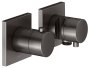 Keuco Edition 11 Thermostatic Mixer Set 3-Way with Wall Outlet for Shower Hose & Holder - Brushed Titanblack