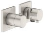 Keuco Edition 11 Thermostatic Mixer Set 2-Way with Wall Outlet for Shower Hose & Holder - Brushed Nickel