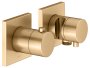 Keuco Edition 11 Thermostatic Mixer Set 2-Way with Wall Outlet for Shower Hose & Holder - Brushed Brass