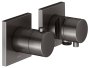 Keuco Edition 11 Thermostatic Mixer Set 2-Way with Wall Outlet for Shower Hose & Holder - Brushed Titanblack