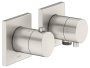 Keuco Edition 11 Thermostatic Mixer Set 2-Way with Wall Outlet for Shower Hose - Brushed Nickel