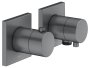 Keuco Edition 11 Thermostatic Mixer Set 2-Way with Wall Outlet for Shower Hose - Brushed Black / Chrome