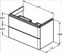 Ideal Standard Strada II 800mm Wall Hung Matt Anthracite Washbasin Unit with 2 Drawers