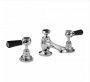 Bayswater Black & Chrome Lever 3TH Deck Basin Mixer with Hex Collar