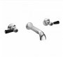 Bayswater Black & Chrome Lever 3TH Wall Bath Filler with Dome Collar