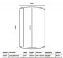 Spring 1000 x 800mm Double Door Offset Quadrant Shower Enclosure