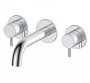 RAK Prima Tech 3 Hole Wall Mounted Basin Mixer