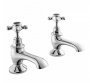 Bayswater Black & Chrome Crosshead Bath Taps with Hex Collar