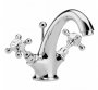 Bayswater White & Chrome Crosshead Mono Basin Mixer with Hex Collar