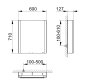 Keuco Somaris 600 x 700mm Wall-Mounted Heated Mirror Cabinet (Right Hinged) - Mirror Finish