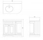 Burlington Bathrooms Sand 100cm Curved Vanity Unit With Doors and Worktop