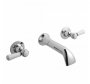 Bayswater White & Chrome Lever 3TH Wall Bath Filler with Dome Collar