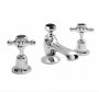 Bayswater Black & Chrome Crosshead 3TH Deck Basin Mixer with Hex Collar