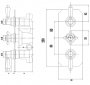 BC Designs Victrion Lever 2 Outlet Triple Thermostatic Concealed Shower Valve